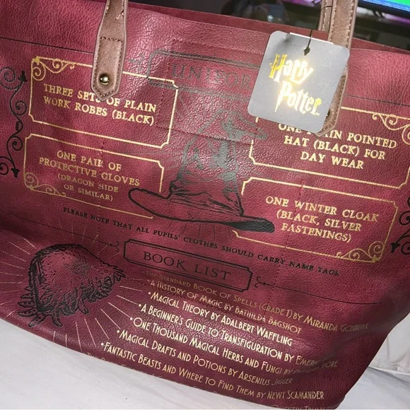 Bags | Harry Potter Burgundy Tote Bag | Poshmark display picture 1